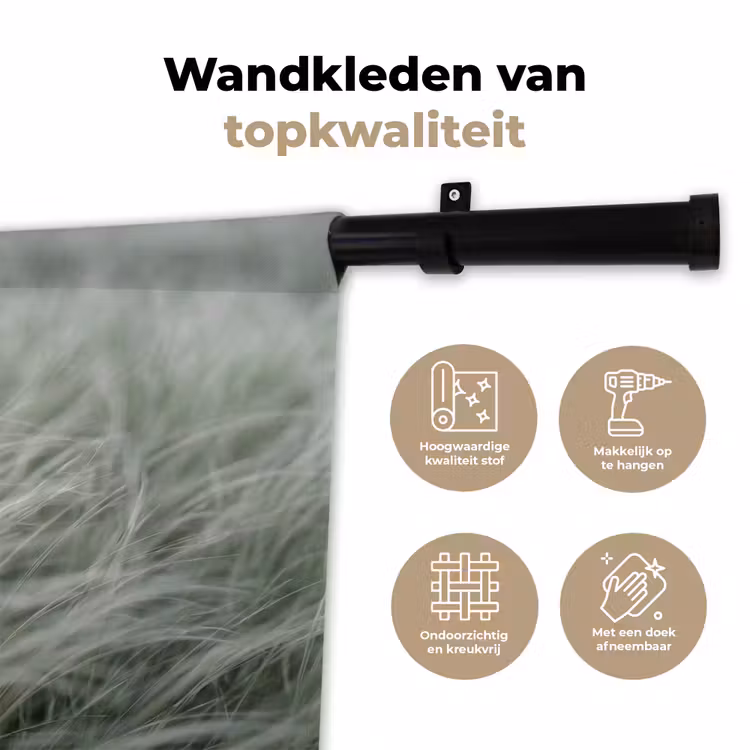 Wandkleed - Gras - Wazig - Natuur - Groen - Zacht — 3