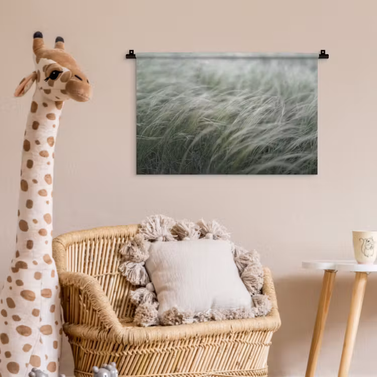 Wandkleed - Gras - Wazig - Natuur - Groen - Zacht — 5