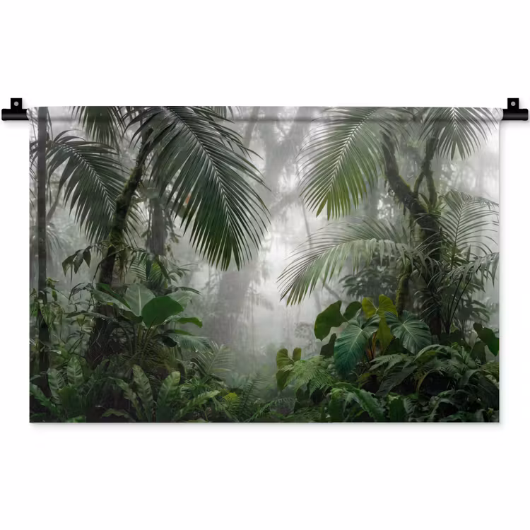 Wandkleed - Natuur - Jungle - Mist - Tropisch - Groen — 1