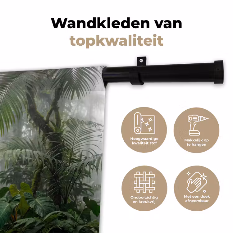 Wandkleed - Natuur - Jungle - Mist - Tropisch - Groen — 3