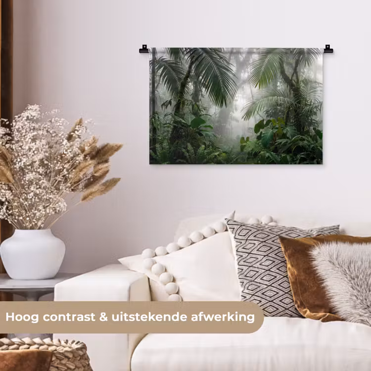 Wandkleed - Natuur - Jungle - Mist - Tropisch - Groen — 4