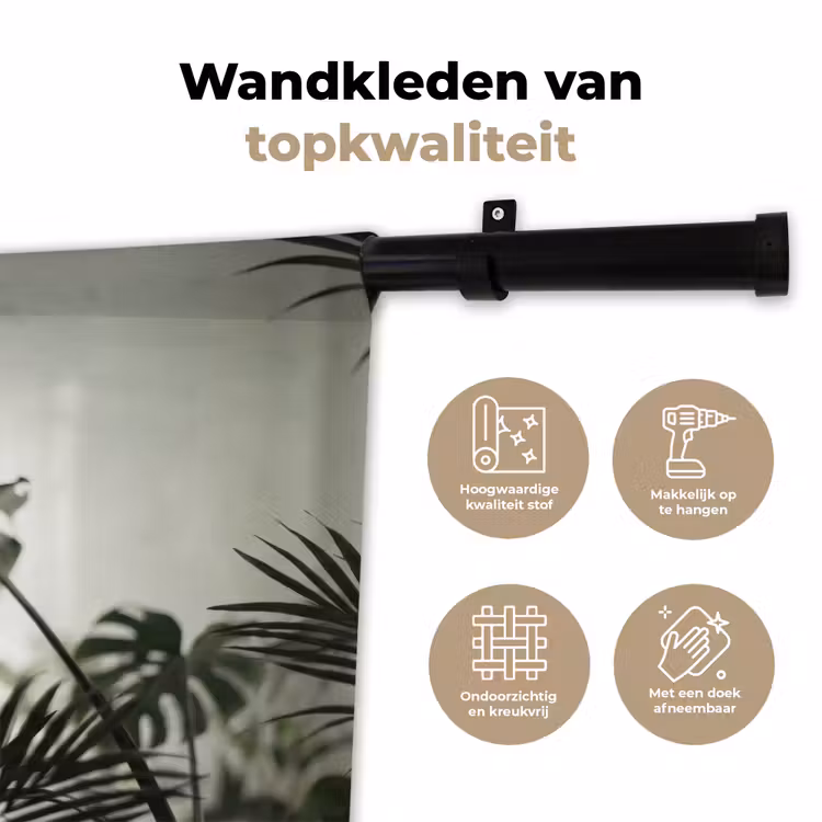 Wandkleed - Planten - Bladeren - Natuur - Minimalistisch - Groen — 3
