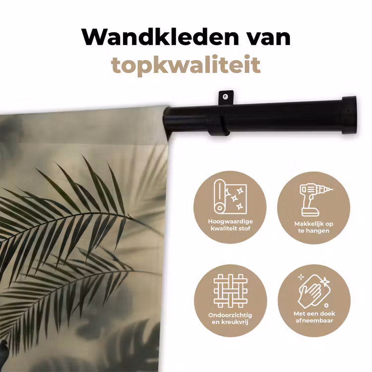 Wandkleed - Planten - Bladeren - Schaduwen - Groen - Modern — 3