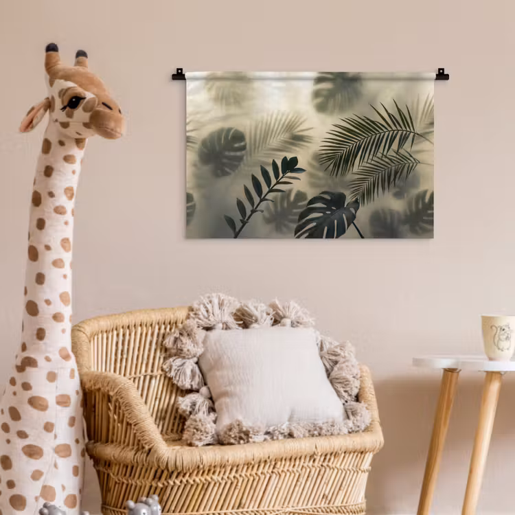 Wandkleed - Planten - Bladeren - Schaduwen - Groen - Modern — 5