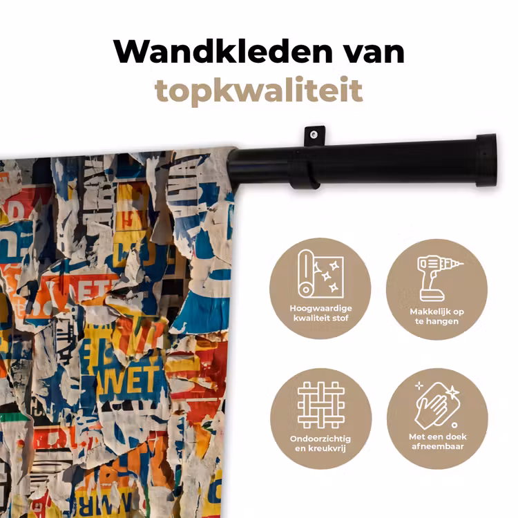 Wandkleed - Abstract - Gelaagd papier - Urban - Modern - Kleurrijk — 3