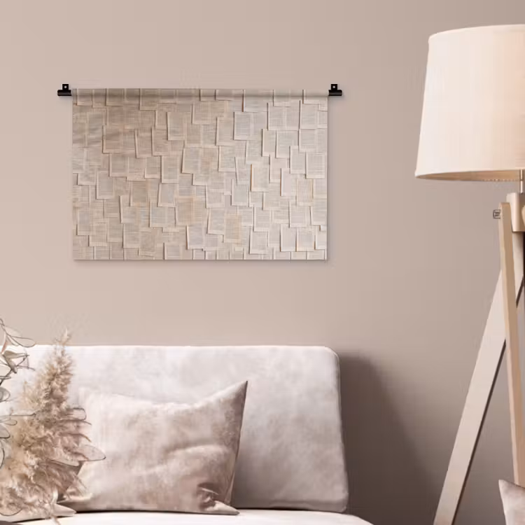 Wandkleed - Boekpagina - Collage - Literatuur - Vintage - Beige — 2