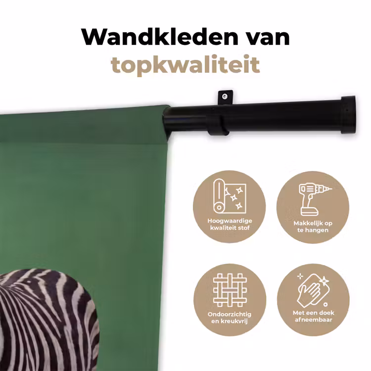 Wandkleed - Dier - Bril - Bel - Modern - Groen — 3