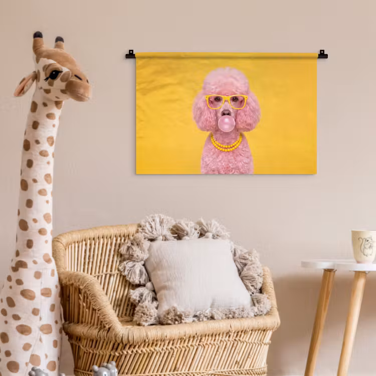Wandkleed - Hond - Kauwgum - Dieren - Modern - Roze — 5