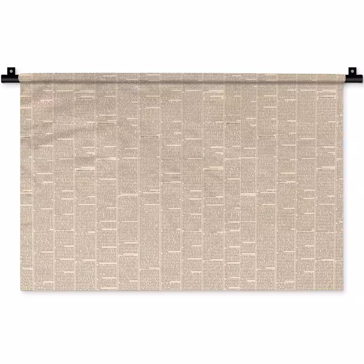 Wandkleed - Krant - Nieuws - Historisch - Vintage - Beige — 1