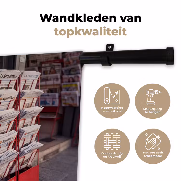 Wandkleed - Kranten - Rek - Stedelijk - Dagelijks leven - Rood — 3