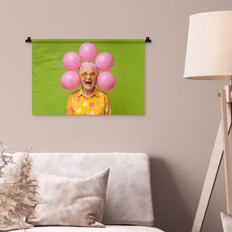 Wandkleed - Mens - Ballonnen - Feest - Kleurrijk - Roze — 2
