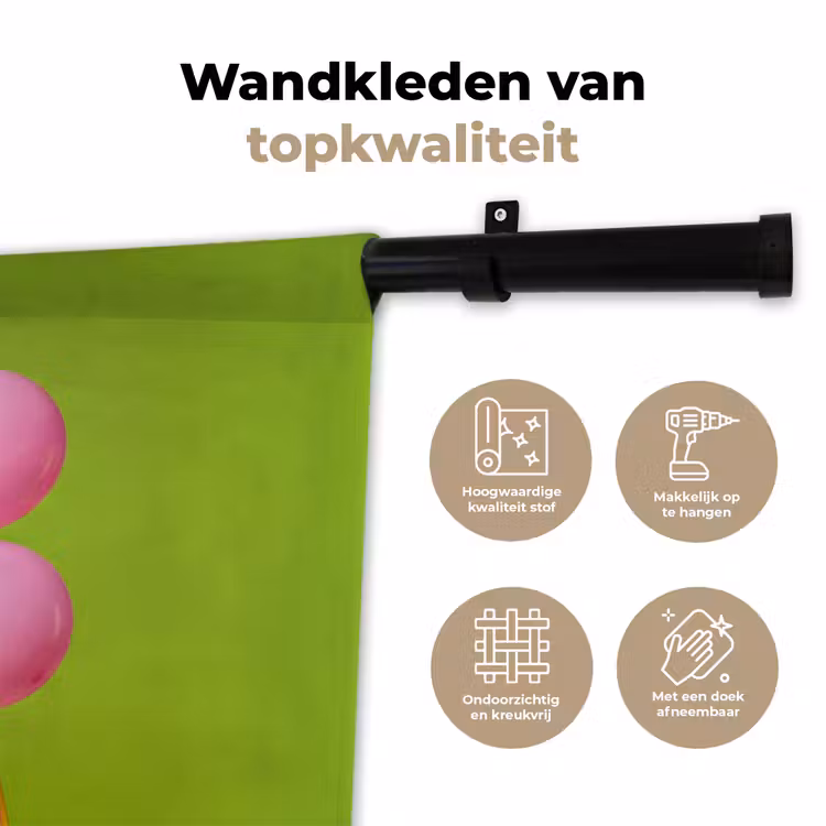 Wandkleed - Mens - Ballonnen - Feest - Kleurrijk - Roze — 3