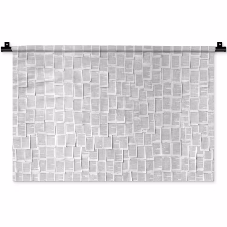 Wandkleed - Papier - Overlappend - Textuur - Modern - Wit — 1