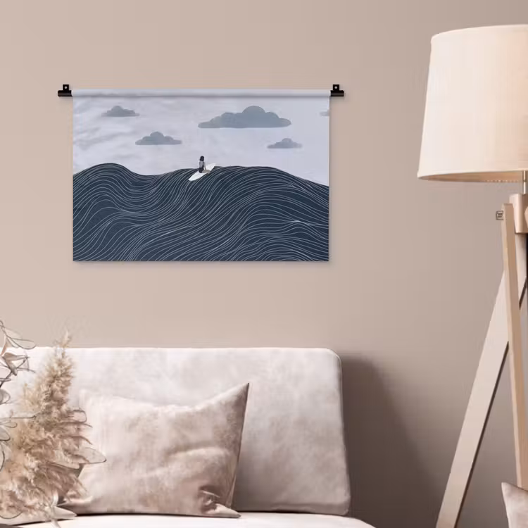 Wandkleed - Persoon - Surfen - Oceaan - Natuur - Modern — 2