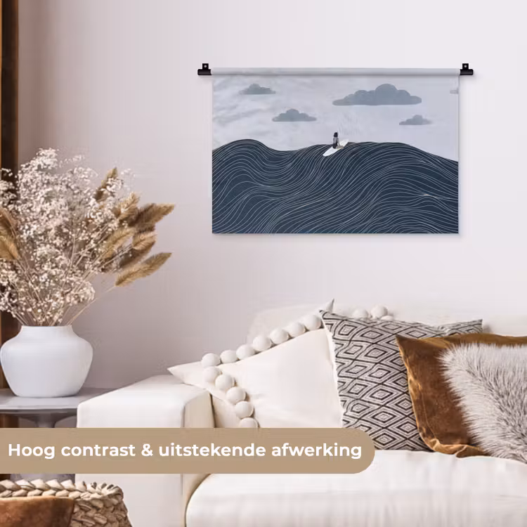 Wandkleed - Persoon - Surfen - Oceaan - Natuur - Modern — 4