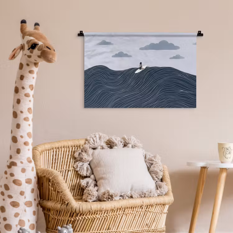 Wandkleed - Persoon - Surfen - Oceaan - Natuur - Modern — 5