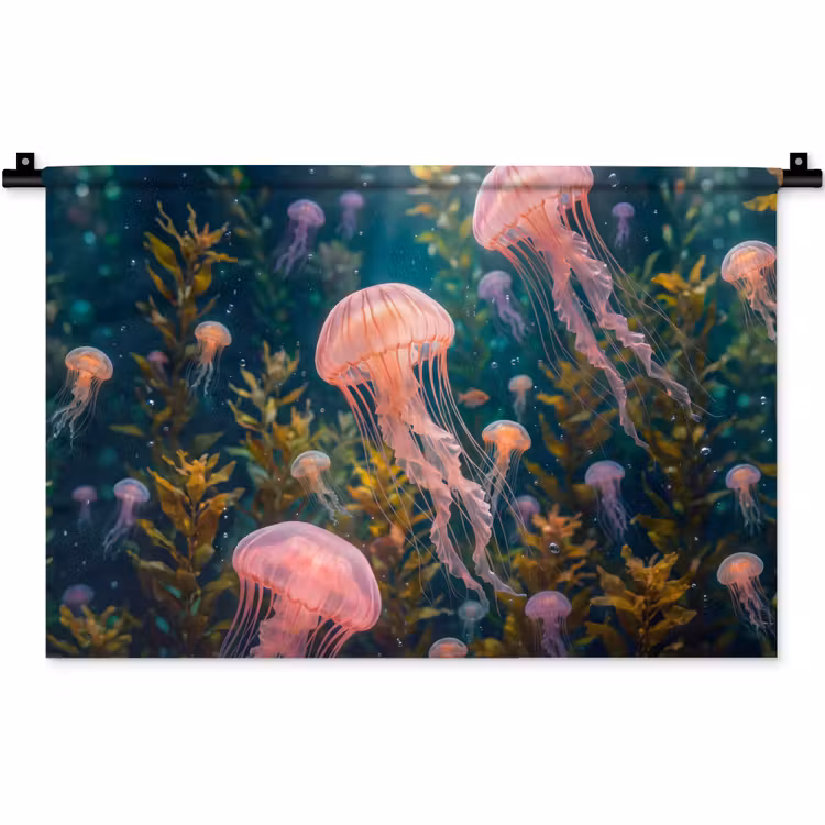 Wandkleed - Kwal - Roze - Onderwater - Zeeleven - Dieren — 1