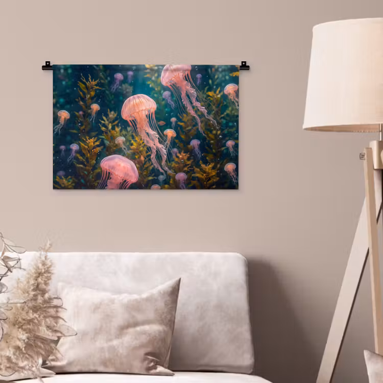 Wandkleed - Kwal - Roze - Onderwater - Zeeleven - Dieren — 2