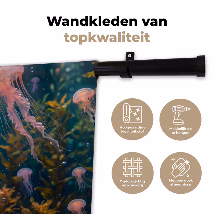 Wandkleed - Kwal - Roze - Onderwater - Zeeleven - Dieren — 3