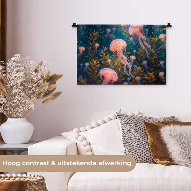 Wandkleed - Kwal - Roze - Onderwater - Zeeleven - Dieren — 4