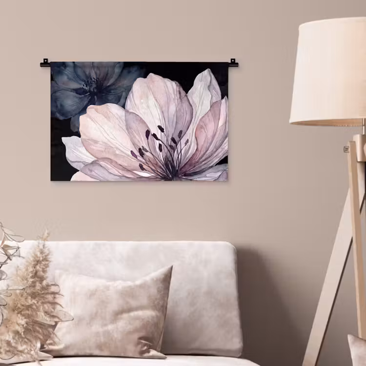 Wandkleed - Bloemen - Aquarel - Modern - Roze - Donker — 2