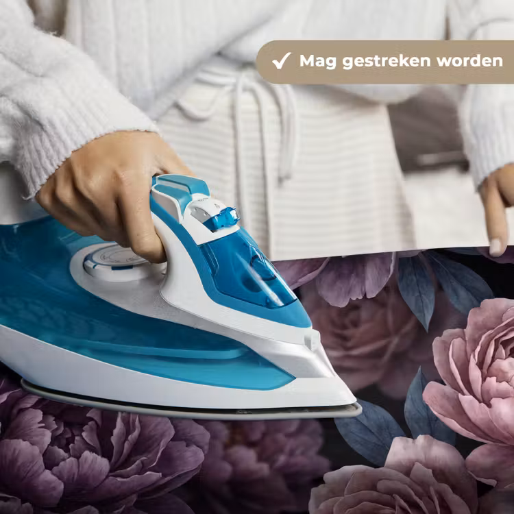 Wandkleed - Bloemen - Patroon - Donker - Botanisch - Paars — 6