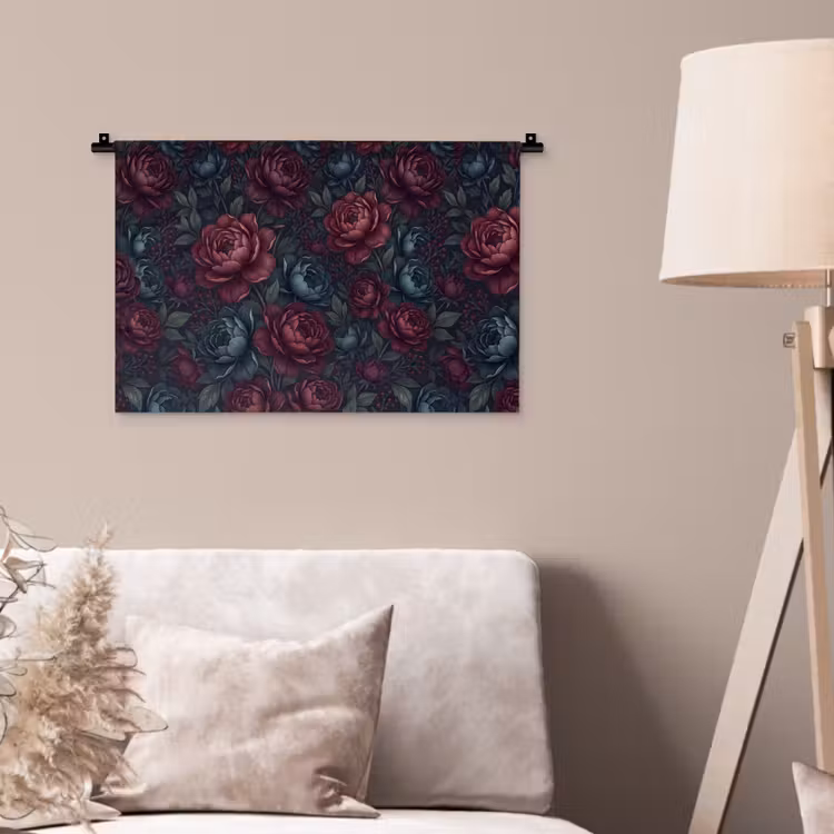 Wandkleed - Bloemen - Patroon - Natuur - Klassiek - Donker — 2