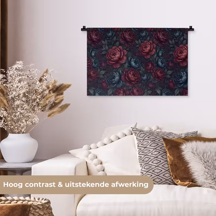 Wandkleed - Bloemen - Patroon - Natuur - Klassiek - Donker — 4