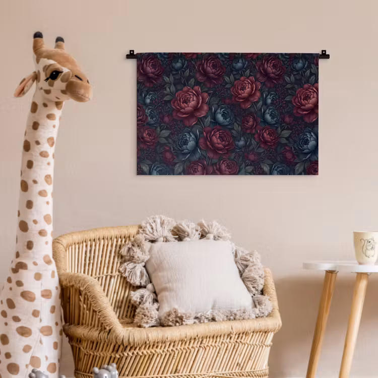 Wandkleed - Bloemen - Patroon - Natuur - Klassiek - Donker — 5