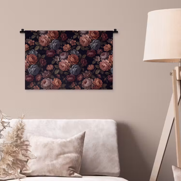 Wandkleed - Bloemen - Patroon - Vintage - Donker - Roze — 2