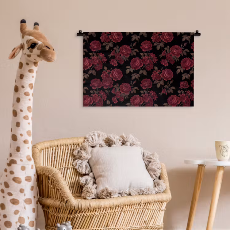 Wandkleed - Bloemen - Roos - Patroon - Klassiek - Rood — 5