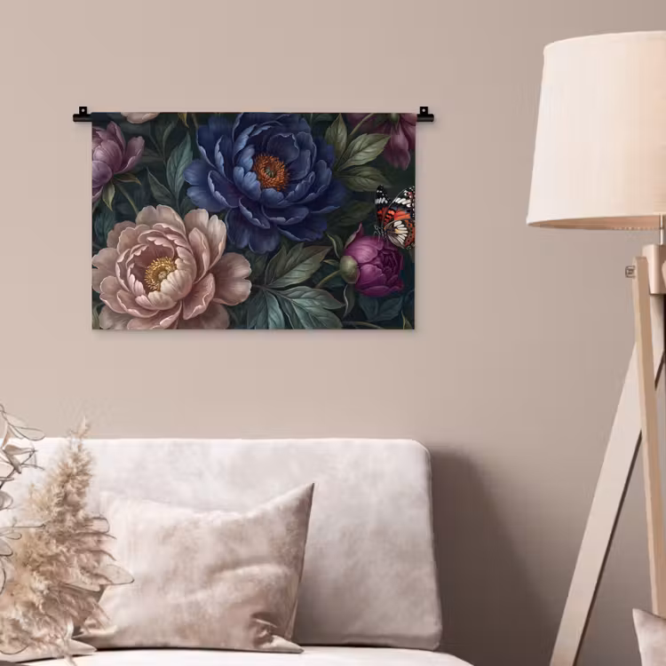 Wandkleed - Bloemen - Vlinder - Natuur - Modern - Paars — 2