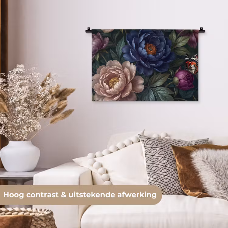 Wandkleed - Bloemen - Vlinder - Natuur - Modern - Paars — 4