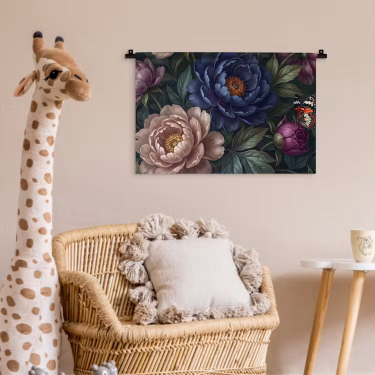 Wandkleed - Bloemen - Vlinder - Natuur - Modern - Paars — 5
