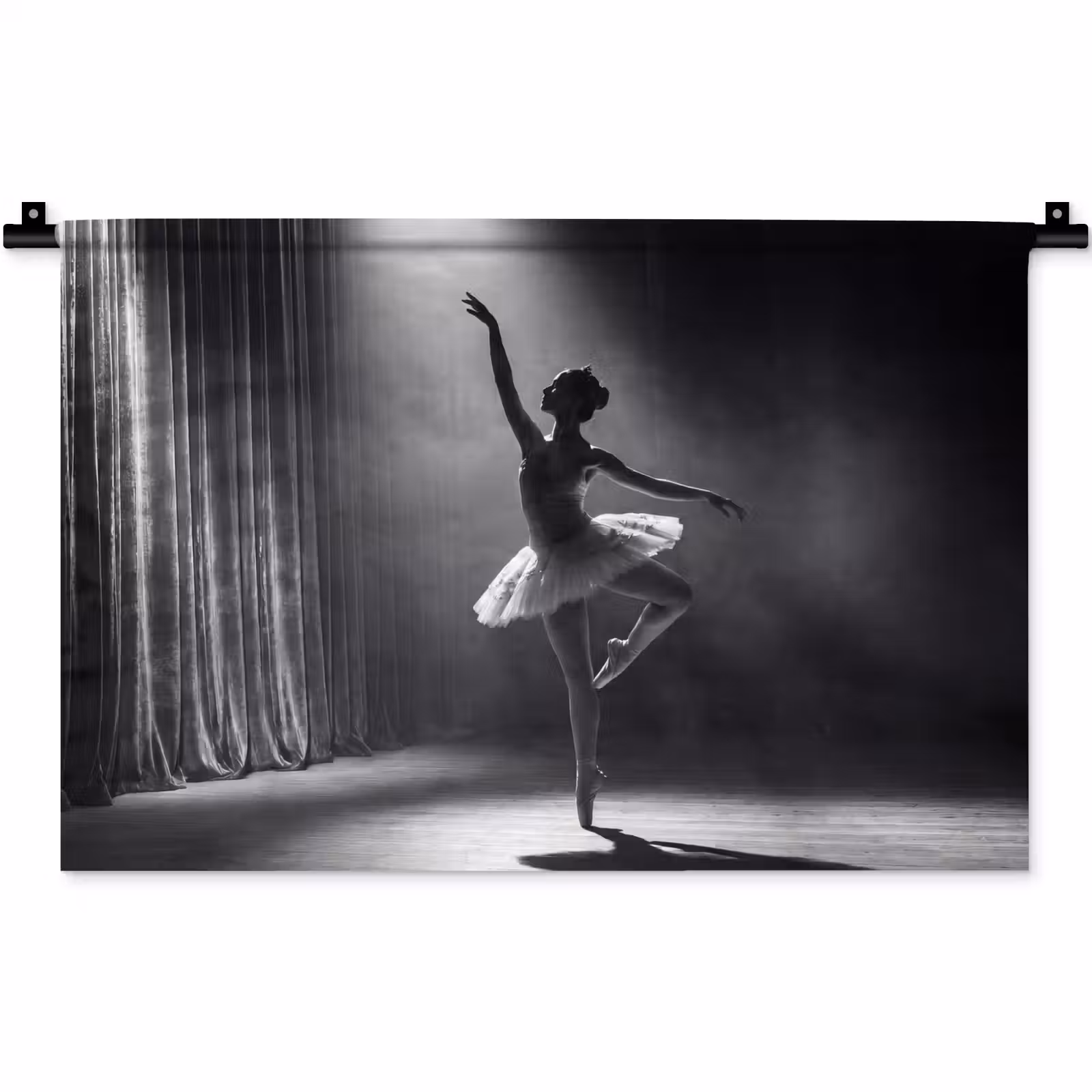 Wandkleed - Danser - Podium - Zwart-wit - Kunst - Klassiek — 1
