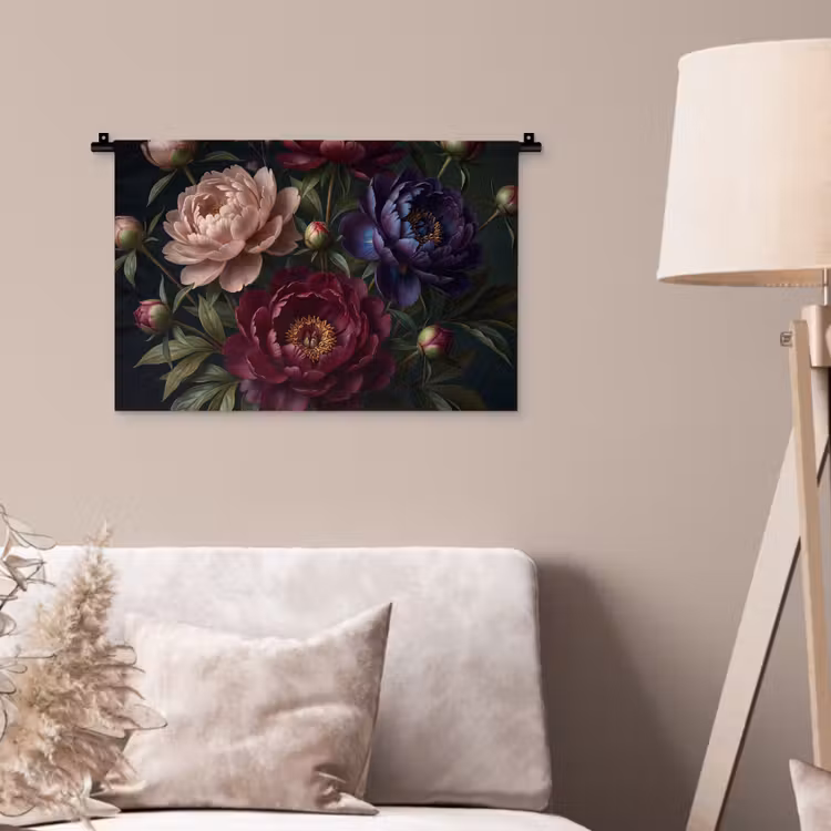 Wandkleed - Bloemen - Boeket - Natuur - Modern - Donker — 2