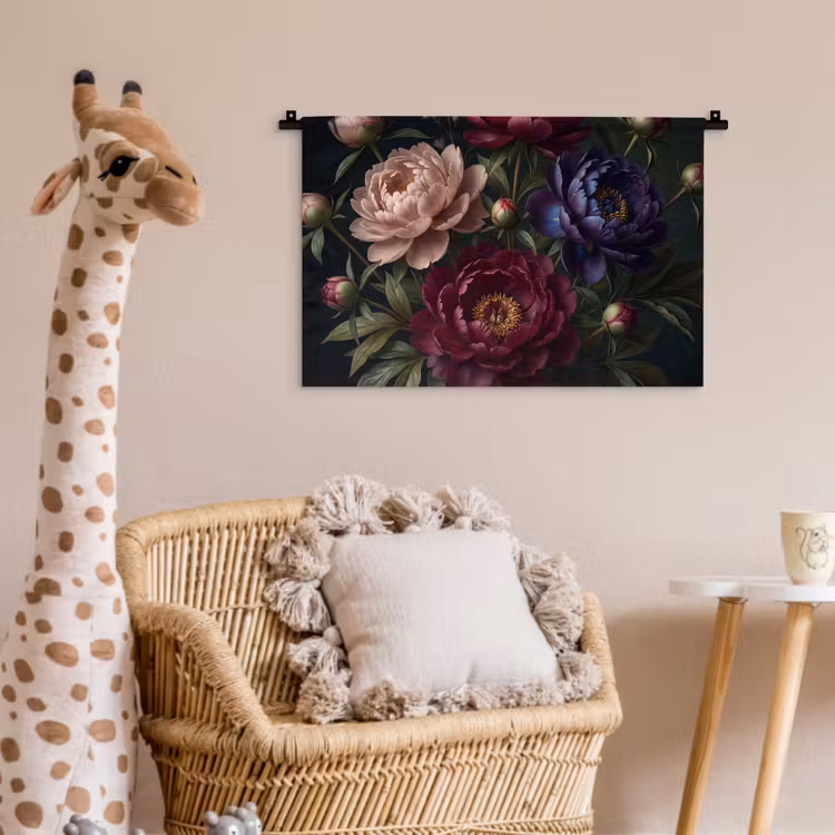 Wandkleed - Bloemen - Boeket - Natuur - Modern - Donker — 5