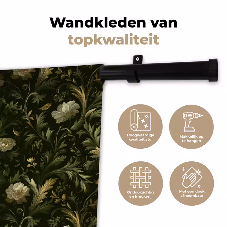 Wandkleed - Botanisch - Naadloos - Bloemen — 3