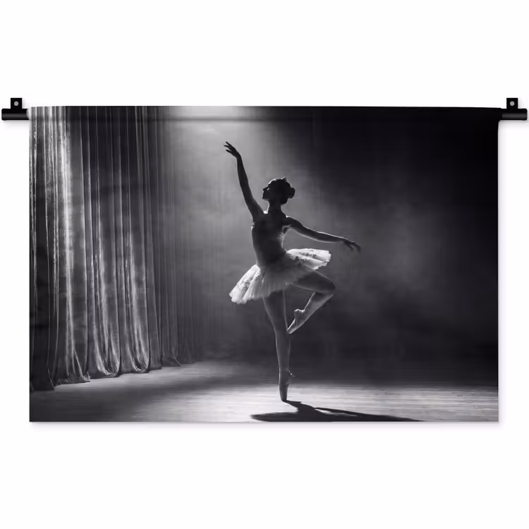 Wandkleed - Danser - Podium - Zwart-wit - Kunst - Klassiek — 1