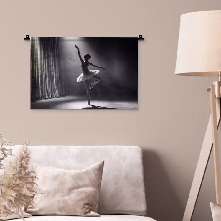 Wandkleed - Danser - Podium - Zwart-wit - Kunst - Klassiek — 2