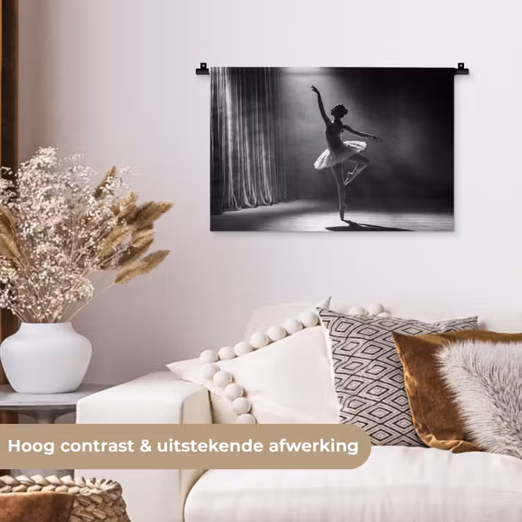 Wandkleed - Danser - Podium - Zwart-wit - Kunst - Klassiek — 4