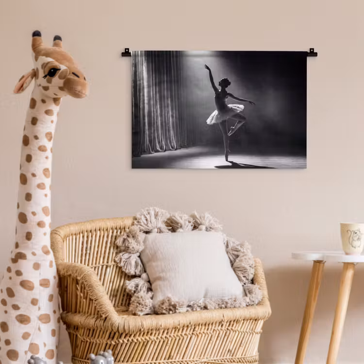 Wandkleed - Danser - Podium - Zwart-wit - Kunst - Klassiek — 5