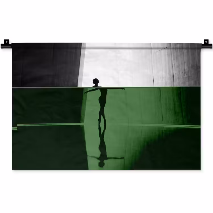 Wandkleed - Danser - Silhouette - Kunst - Modern - Zwart-wit — 1