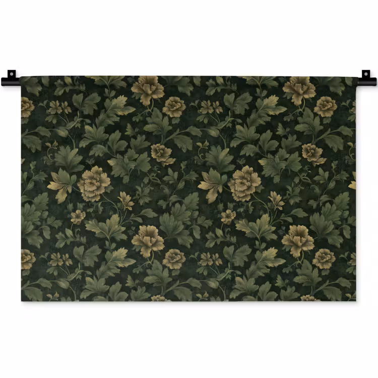 Wandkleed - Donker - Groen - Goud - Botanisch — 1