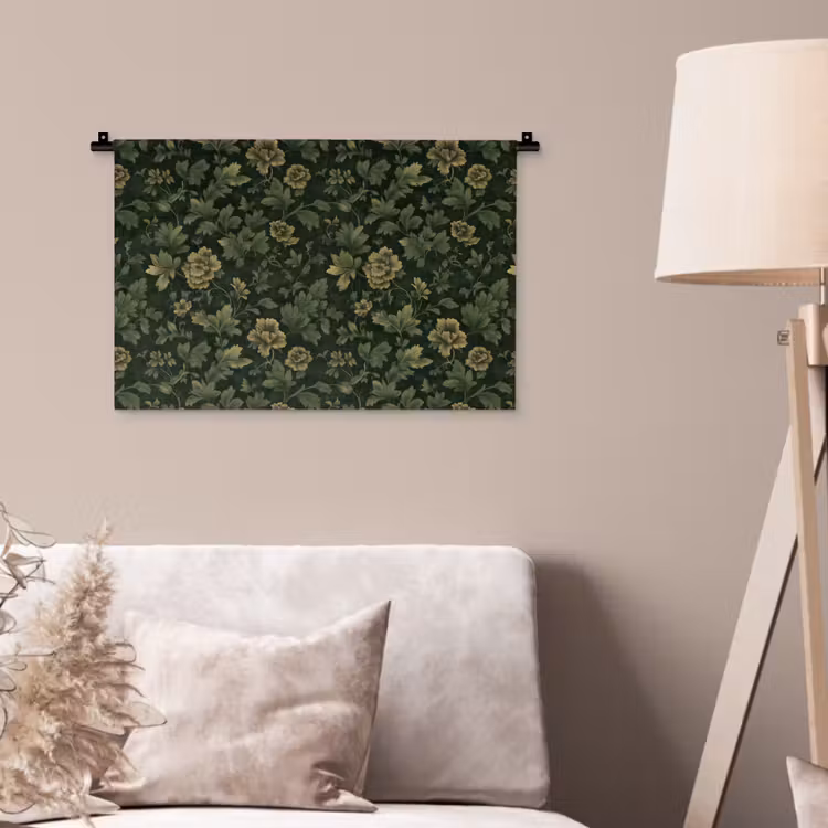 Wandkleed - Donker - Groen - Goud - Botanisch — 2