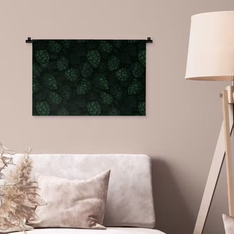 Wandkleed - Donker - Groen - Hopbellen - Botanisch - Illustratie — 2