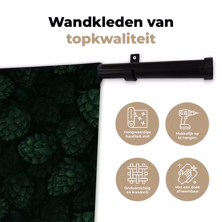 Wandkleed - Donker - Groen - Hopbellen - Botanisch - Illustratie — 3