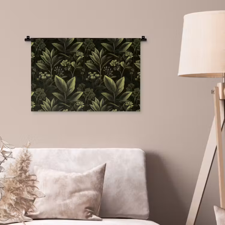 Wandkleed - Klassiek - Donker - Botanisch - Planten — 2