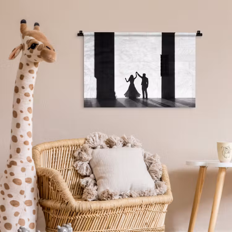 Wandkleed - Mensen - Schaduw - Dans - Zwart-wit - Liefde — 5