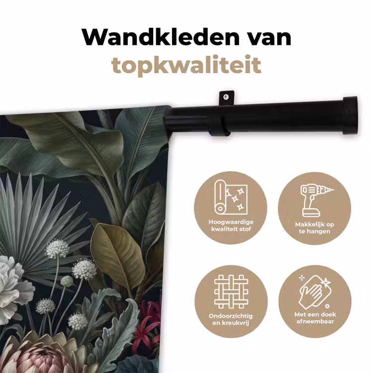 Wandkleed - Planten - Tropisch - Botanisch - Donker - Groen — 3